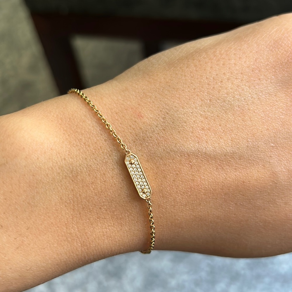 Tiffany & CO tag chain 18k diamond bracelet